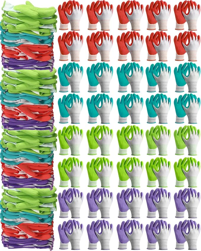 Irenare 24 Pairs Gardening Gloves Bulk for Women Ladies Breathable Rubber Coated Garden Glove for Yard Outdoor Work with Grip