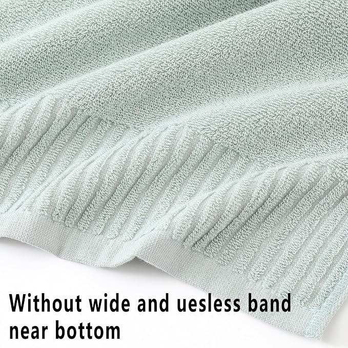 YTYC 27.5x55 Bath Towels Set,100% Cotton,650GSM,Green,6-Pieces | Ultra Soft,Highly Absorbent, 2 Bathroom Towels,2 Hand Towels, 2 Washcloths, Towels for Bathroom, Gym, Spa,Pool
