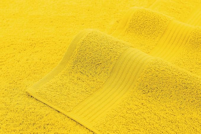American Veteran Towel, 100% Cotton Turkish 6 Piece Towel Set, Luxury Towels Set of 6 for Bathroom Essentials, 2 Bath Towels 2 Hand Towels 2 Washcloths, Yellow