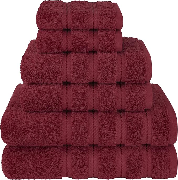 American Soft Linen 100% Cotton Luxury Turkish Towels, 6 Piece Towel Set | Soft Absorbent Quick Dry OEKO Tex Standard 100 Certificated Durable Machine Washable Breathable Premium Hotel Quality