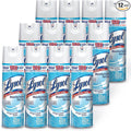 Lysol Disinfectant Spray, Household Essential Cleaning Supplies, Multi-Purpose Room Spray, Antibacterial Sanitizer Spray, Upholstery Deodorizer, Home and Bathroom, Crisp Linen,19 Fl Oz (Pack of 12)