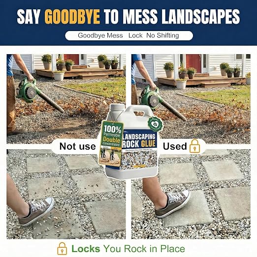 Teexpert Rock Glue for Landscaping: 30 OZ Gravel Glue for Pea Gravel, Stones– Strong Hold, Rainproof Landscape Adhesive for Outdoor Garden, Yard, Patio, Walkway & Driveway