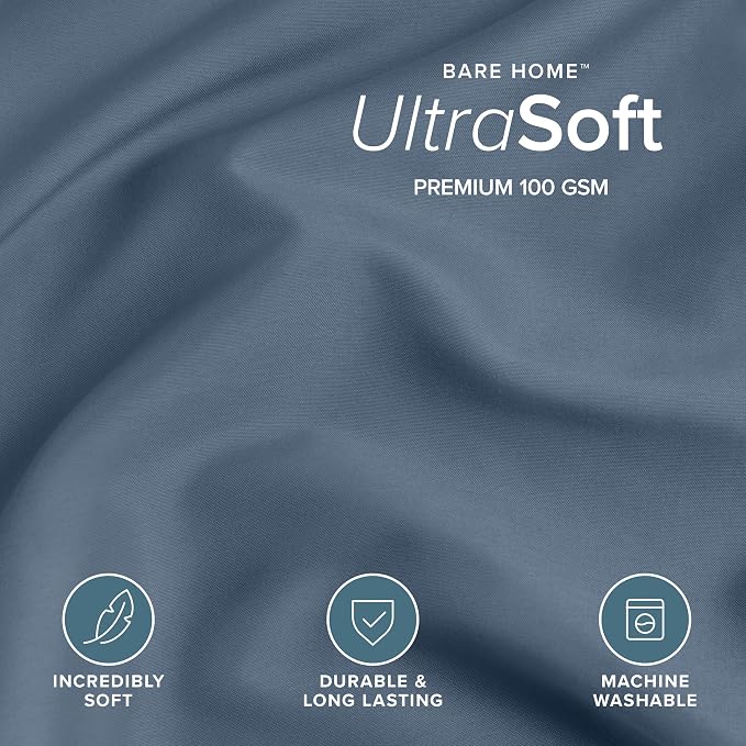 Bare Home Bedding Duvet Cover Queen Size - Premium 1800 Super Soft Collection - Lightweight, Cooling - Soft Breathable Bedding Duvet Cover (Queen, Bering Sea)