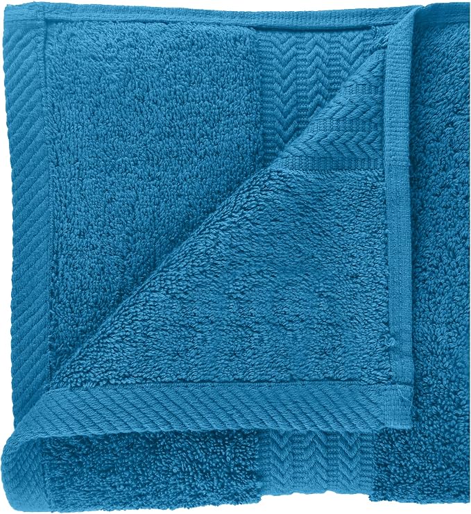 HERCULEAN Large Bath Towels 24 x 50 Pack of 6 | Quick Dry and Highly Absorbent | 100% Cotton Terry Towels for Bathroom - Perfect for Shower - Pool and Spa - Luxury Soft Towels - Teal Blue