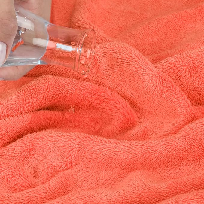 Cotton Paradise 6 Piece Towel Set, 100% Cotton Soft Absorbent Turkish Towels for Bathroom, 2 Bath Towels 2 Hand Towels 2 Washcloths, Coral Towel Set