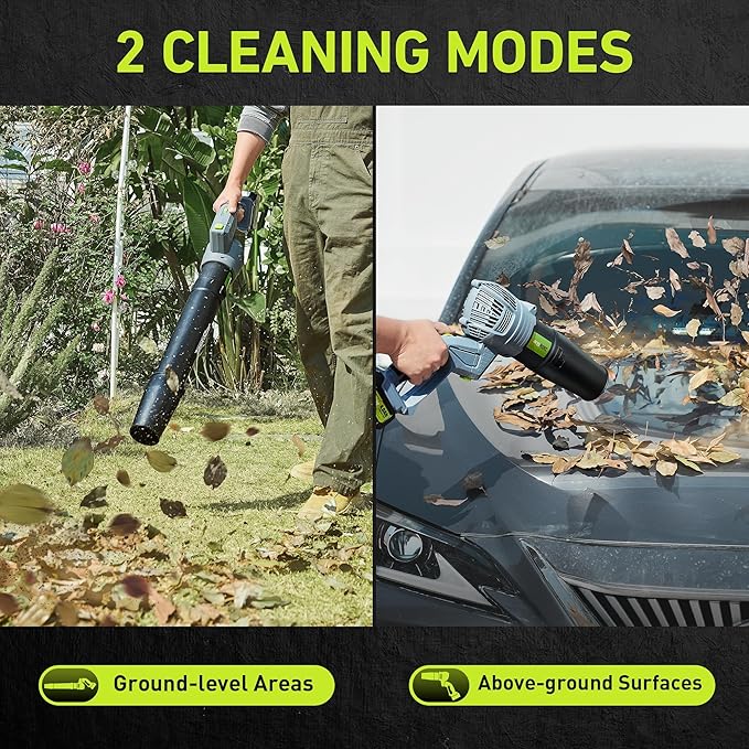 Taskstar Leaf Blower for Lawn: 550CFM Battery Electric Cordless Small Blower with Swivel Head Total 8.0 Ah Battery & Charger - Mini-Leaf for Decker Car Patio Yard