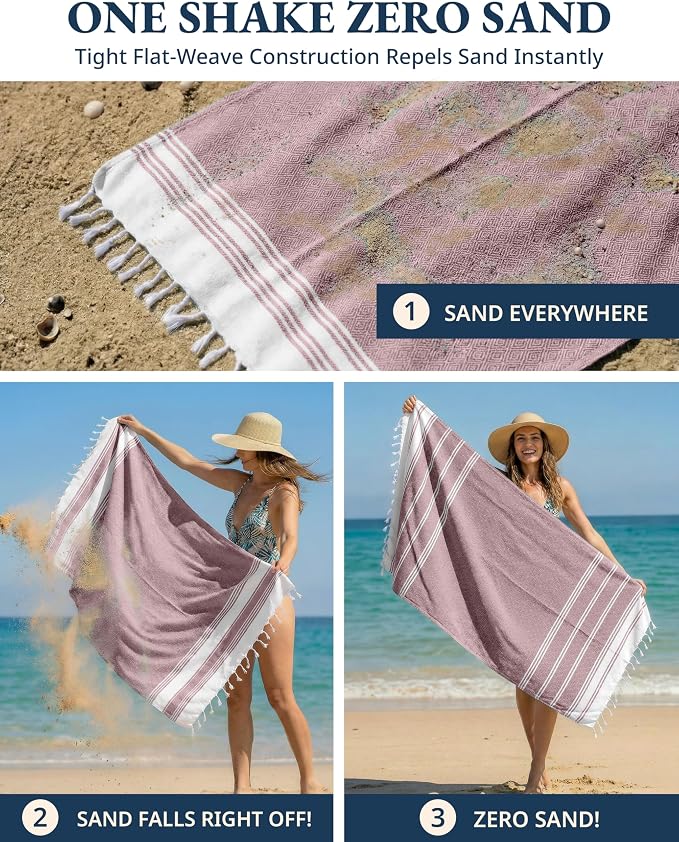 LANE LINEN Pool Towels, Turkish Beach Towels Oversized Set of 6, Pre-Washed,No Shrink, Quick Dry Travel Towel,Stylish Beach Towel for Women, Absorbent & Sand Free Towel, 39"x71" | Pre-Washed, No Shrink - Quick Dry Travel Towel - 39"x71", Vacation Essen...
