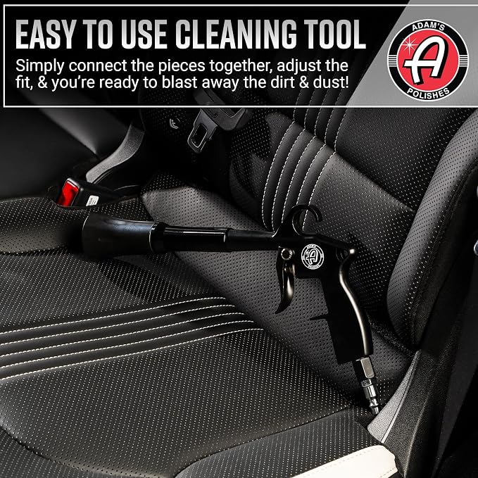 Adam's Tornado Interior Cleaning Tool - Professional High Powered Air Blower Blaster Cleaning Blower Gun for Quick Auto Interior Car Detailing, Drying, Cleaning, Removing Dirt, Dust & Debris