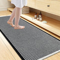 Smiry Waffle Bath Mat 60x24, Extra Soft Absorbent Bathroom Rugs, Non Slip Machine Washable Quick Dry Bath Rugs for Bathroom Floor, Tub, Shower, Home Decor Accessories, Black & Cream