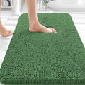 OLANLY Bathroom Rugs 30x18, Extra Soft Absorbent Chenille Bath Rugs, Rubber Backing Quick Dry, Machine Washable Bath Mats for Bathroom Floor, Tub and Shower, Home Decor Accessories, Olive Green