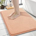 OLANLY Memory Foam Small Bathroom Rugs 24x16, Absorbent Bath Mat, Peach | Soft Quick Dry Bath Mat Rugs, Non-Slip, Machine Washable Mat for Bathroom Floor, Tub and Shower, Home Decor Accessories
