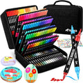 168 Colors Acrylic Paint Markers, Dual Tip Fine and Brush Tips Pens Contain 24 Metallic Color for Stone, Wood, Calligraphy, Canvas, Ceramic, Metal, Glass, Rock Painting, DIY Crafts Art Supplies Kit