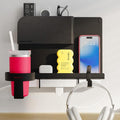 WallShelfie Bedside Wall Organizer & Dorm Decor - Dorm Room Essential, Floating Bedside Shelf Wall Mount Organizer, Remote Control Holder, Cool Teen Girls Trendy Stuff, Room Organization (Black)