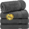 Cotton Paradise Turkish Towel Set, Soft Absorbent Quick Dry, 4 Piece Bath Towel Set, Dark Gray