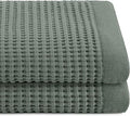 GILDEN TREE Waffle Towels for Bathroom Luxury 100% Cotton Bath Towels, Quick Dry Towel, Thin Super Absorbent Lint Free Shower Towels, Bath Towels Set of 2, Modern Style (Sage Grey)