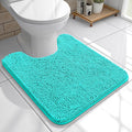OLANLY Toilet Rugs U-Shaped 20x20, Extra Soft Absorbent Chenille Contour Bathroom Rugs for Toilet, Dry Quickly, Machine Washable, Non-Slip Bath Mat, Teal
