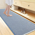 Smiry Waffle Bath Mat 72x24, Extra Soft Absorbent Bathroom Rugs, Non Slip Machine Washable Quick Dry Bath Rugs for Bathroom Floor, Tub, Shower, Home Decor Accessories, Blue & Cream