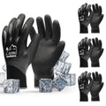 toolant Waterproof Winter Work Gloves, Double Nitrile Oil Resistant Grip | Thermal Insulation, Waterproof Protection in Freezer Work, Construction, Mechanics, Mining, Plumbing, 3 Pairs, Black, Small