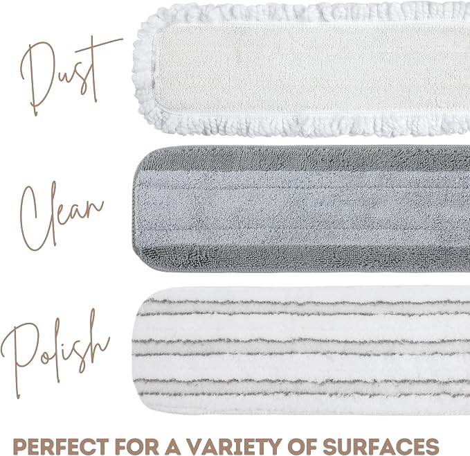 Quick Shine Ultimate Gold Clean + Polish Mop Kit, 9 Pc Set w/Interchangeable Attachments | 2-in-1 Pro Cleaning System w/ Microfiber Pads for All Floor Types | No Batteries Needed