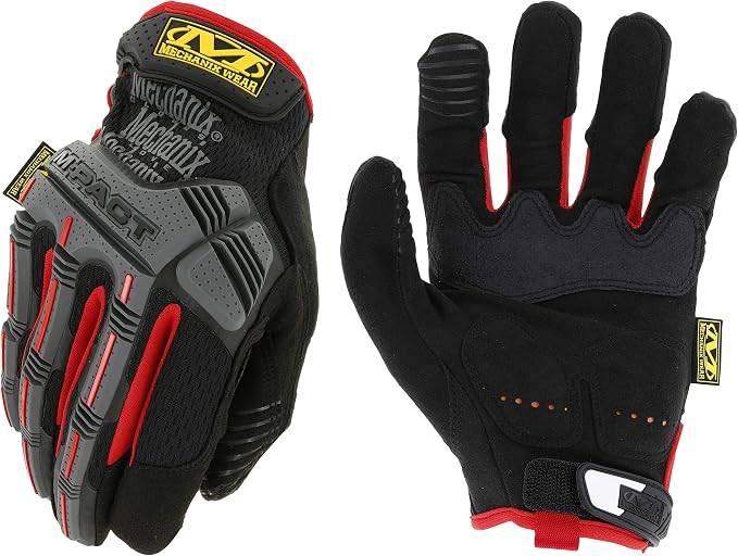 Mechanix Wear M-Pact Impact Resistant Work Gloves - Durable Safety Gloves for Men - Touchscreen Capable - Machine Washable - Breathable - XX-Large - Red/Black