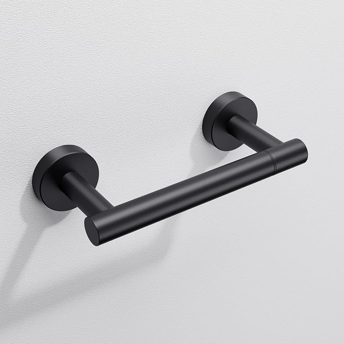 Day Moon™ - Toilet Paper Holder - Modern Roll Holder for Bathroom - 2 Pack - Wall Mount, Black