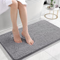 OLANLY Small Bathroom Rugs 24x16, Extra Soft Absorbent Chenille Bath Rugs, Rubber Backing Quick Dry, Machine Washable Bath Mats for Bathroom Floor, Tub and Shower, Home Decor Accessories, Grey