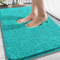 OLANLY Bathroom Rugs 34x21, Extra Soft Absorbent Chenille Bath Rugs, Rubber Backing Quick Dry, Machine Washable Bath Mats for Bathroom Floor, Tub and Shower, Home Decor Accessories, Teal