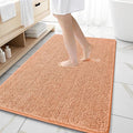 OLANLY Large Bathroom Rugs 59x35, Extra Soft Absorbent Chenille Bath Rugs, Rubber Backing Quick Dry, Machine Washable Bath Mats for Bathroom Floor, Tub and Shower, Home Decor Accessories, Peach