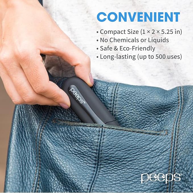 Peeps Glasses Cleaner - for Eyeglasses, Reading Glasses, and More - Lens Cleaner with Carbon Microfiber Tech-Injected Purple-3 Count (Pack of 1)