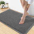 Smiry Waffle Bath Mat 30x18, Extra Soft Absorbent Bathroom Rugs, Non Slip Machine Washable Quick Dry Bath Rugs for Bathroom Floor, Tub, Shower, Home Decor Accessories, Dark Grey