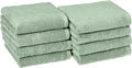 Amazon Basics Lightweight Quick-Dry Hand Towels, 100% Cotton, 28" x 16", Seafoam Green, 8-Pack