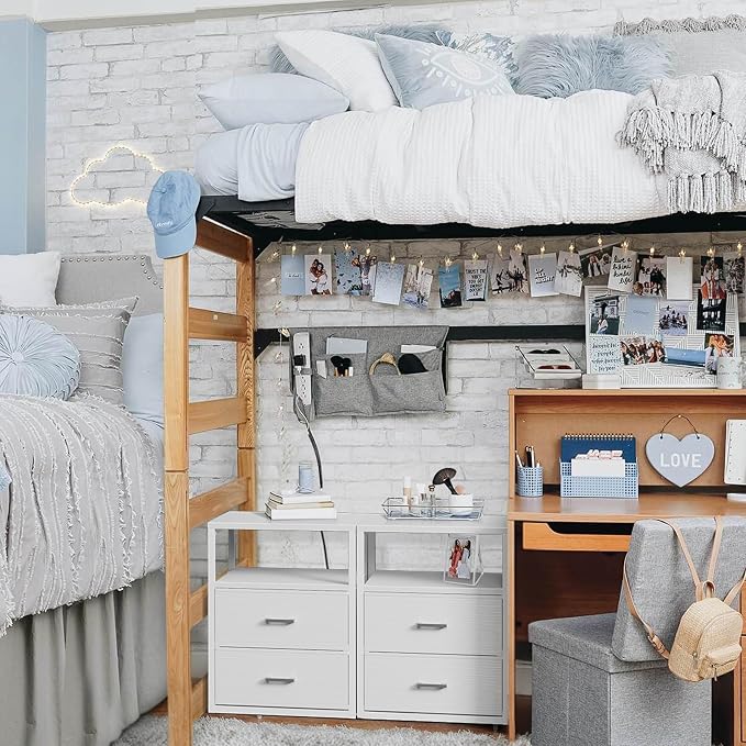 BOLUO White Closet Drawers with Open Shelf for Closet Organizers and Storage Bedroom Dorm Modern Large