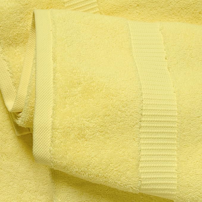 SALBAKOS 12-Piece 100% Turkish Cotton Washcloths and Face Towels, Yellow | 13x13 in Standard Size Small Towel, Multi-use Bathroom & Kitchen, Thick Super Soft Absorbent Durable, Oeko-Tex Made in Turkey