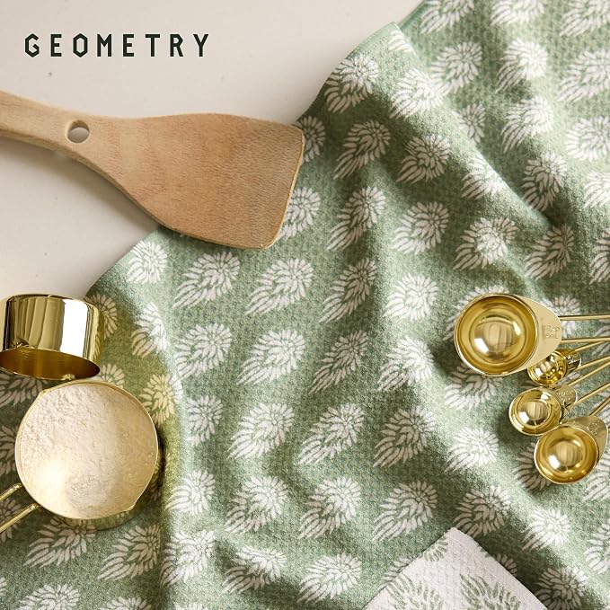GEOMETRY Kitchen Tea Towels - Quick Dry Microfiber Dish Towels for Kitchen - Henley - 18" x 30" - 1 Pack