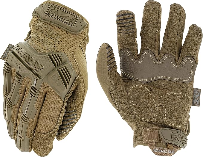 Mechanix Wear: M-Pact Tactical Gloves with Secure Fit, Touchscreen Capable Safety Gloves for Men, Work Gloves with Impact Protection and Vibration Absorption (Brown, Small)
