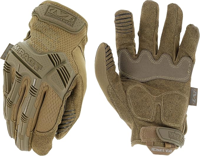 Mechanix Wear: M-Pact Tactical Gloves with Secure Fit, Touchscreen Capable Safety Gloves for Men, Work Gloves with Impact Protection and Vibration Absorption (Brown, XX-Large)