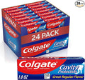 Colgate Cavity Protection Toothpaste with Fluoride, Minty Great Regular Flavor, Anti Cavity Toothpaste, 24 Pack, 1 Oz Tubes