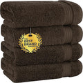 Cotton Paradise 100% Cotton Turkish Towel Set, Soft Absorbent Quick Dry, 4 Piece Hand Towel Set, Chocolate Brown