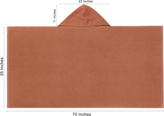 COTTON CRAFT Hooded Bath Towel for Adults – 2 Pack 100% Cotton Bath Sheet | Waffle Weave Oversized 35x70 inch Ringspun Terry Bath Wrap with a hood - Soft Super Absorbent Quick Dry – 450 GSM – Mocha