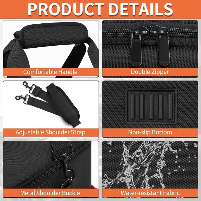 IBVIVIC DJ Cable File Bag With Adjustable Dividers, Dj Gig Bag for Cables, Cords, DJ Gear, Sound Instrument and Accessories, Cable Organizer Bag 16L x 11W x 12H inch