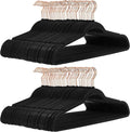 Amazon Basics Slim Velvet Non-Slip Space Saving Suit Clothes Hangers, Closet Organizer, Black/Rose Gold, 100-Pack