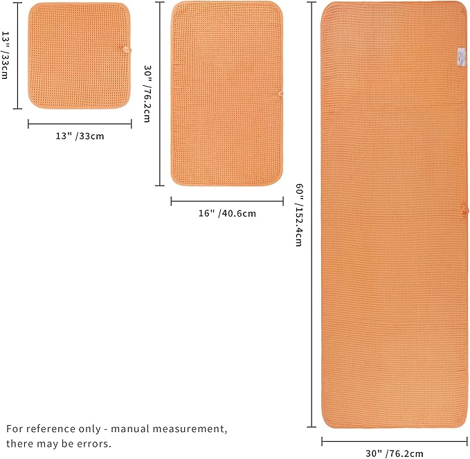 POLYTE 430 GSM Microfiber Quick Dry Lint Free Oversize Bath Towel Set, 6 Piece (Waffle Weave)