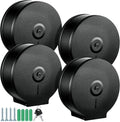 Mifoci 4 Pcs Industrial Toilet Paper Holder Commercial Roll Dispenser Wall Mount Stainless Steel Jumbo Tissue Dispenser Fits 9" Roll Toilet Paper for Office Home Public Places (Black)