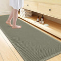 Smiry Waffle Bath Mat 72x24, Extra Soft Absorbent Bathroom Rugs, Non Slip Machine Washable Quick Dry Bath Rugs for Bathroom Floor, Tub, Shower, Home Decor Accessories, Green