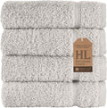 Washcloth Linen Set Premium Original Turkish Cotton, Hotel Quality for Maximum Softness & Absorbency for Face, Hand, Kitchen & Cleaning (Ice Silver, Washcloth Set)