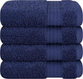 Cotton Paradise 100% Cotton Turkish Towel Set, Soft Absorbent Quick Dry, 4 Piece Washcloth Set, Navy Blue