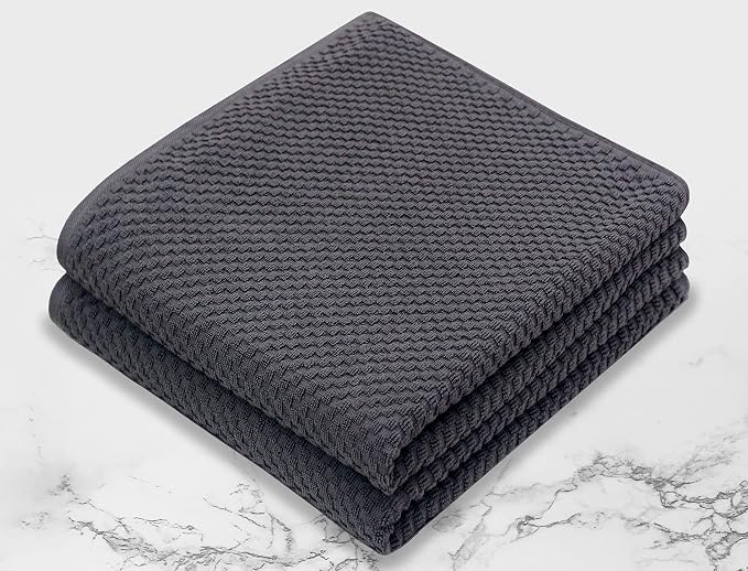 COTTON CRAFT Euro Spa Waffle Weave Bath Sheets - Set of 2 Grey Towel Sheets | Pure 100% Ringspun Cotton Oversized Luxurious Towel Set - Soft Plush Super Absorbent Low Lint Quick Dry - 35 x 70 inches