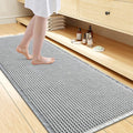 Smiry Waffle Bath Mat 47x24, Extra Soft Absorbent Bathroom Rugs, Non Slip Machine Washable Quick Dry Bath Rugs for Bathroom Floor, Tub, Shower, Home Decor Accessories, Lightgrey & Cream