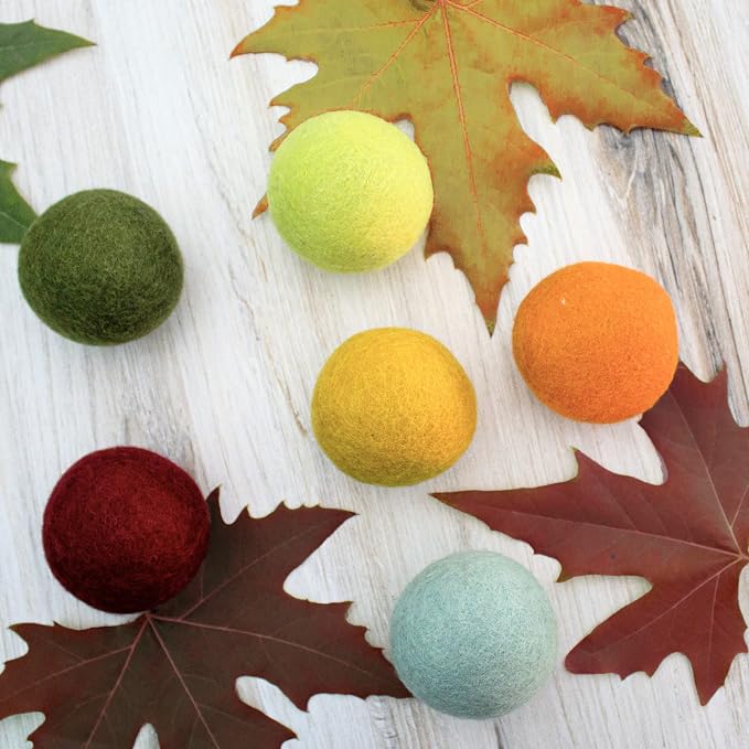 Friendsheep Wool Dryer Balls, Organic Reusable Fabric Softener Alternative for Laundry, Handmade, Fair Trade, Hypoallergenic, Eco-Friendly, Plastic-Free (6 Pack XL - Harvest Moon)