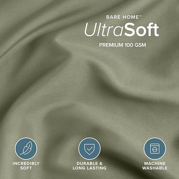 Bare Home Bedding Duvet Cover Full Size - Premium 1800 Super Soft Collection - Lightweight, Cooling - Soft Breathable Bedding Duvet Cover (Full, Sage)